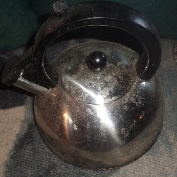 Vintage Kitchen Vintage Whistling Tea Pot Kettle Stainless Thailand